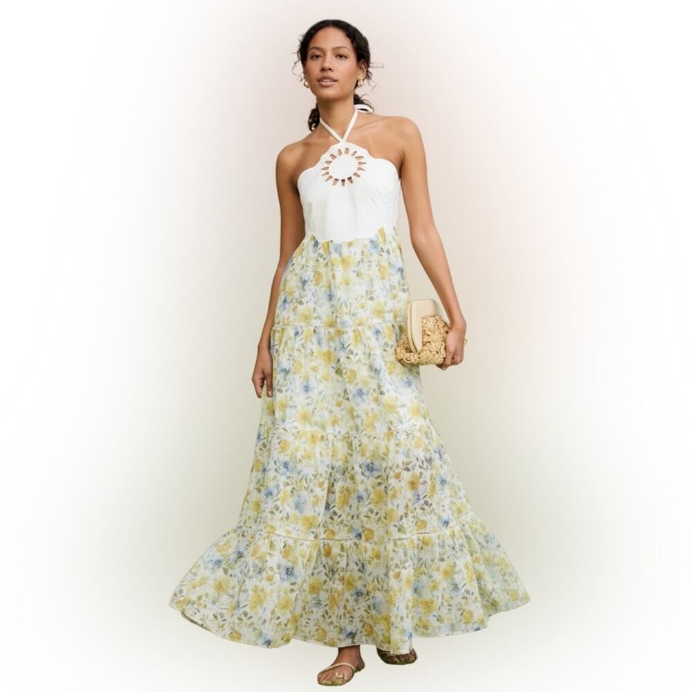Layered with Love $179 Mixed Media Printed Maxi Sleeveless Boho Dress Size S